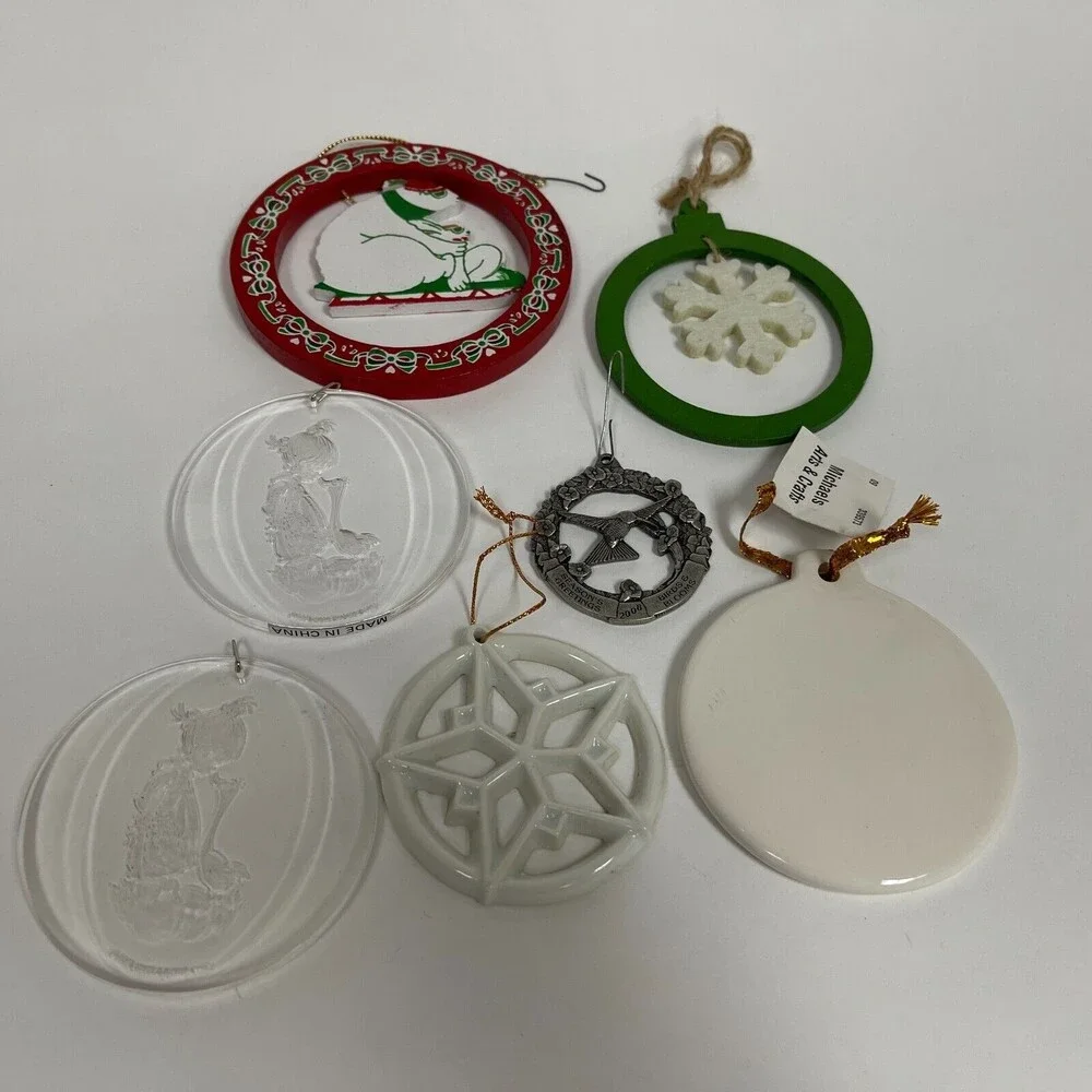 1982 Enesco Imports Precious Moments Birds Christmas Tree Ornaments Lot of 7